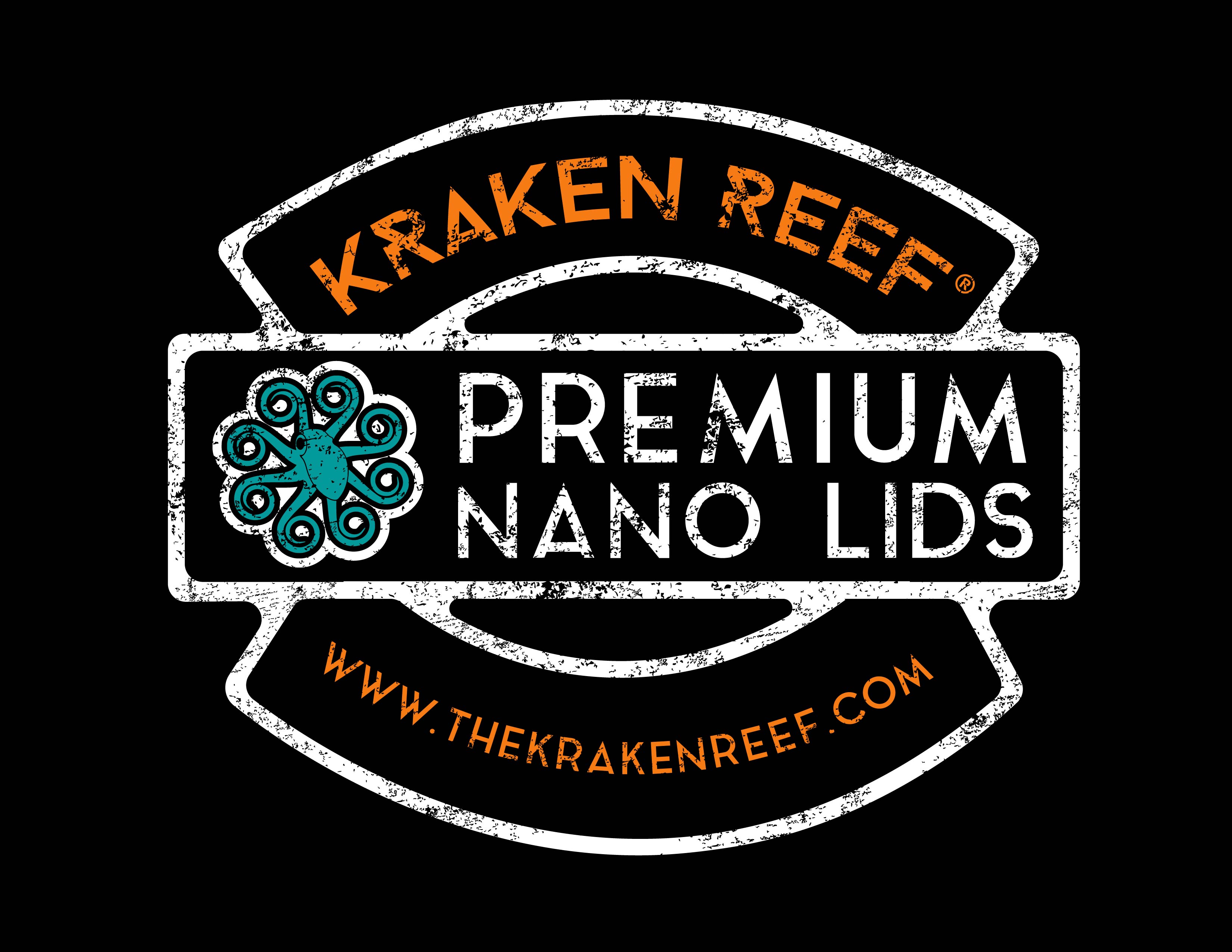 Kraken Reef T-Shirt (Black, Distressed Vintage Logo, Adult)